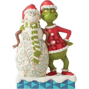 Jim Shore Grinning Grin and Snowman Santa Grinch Figurine